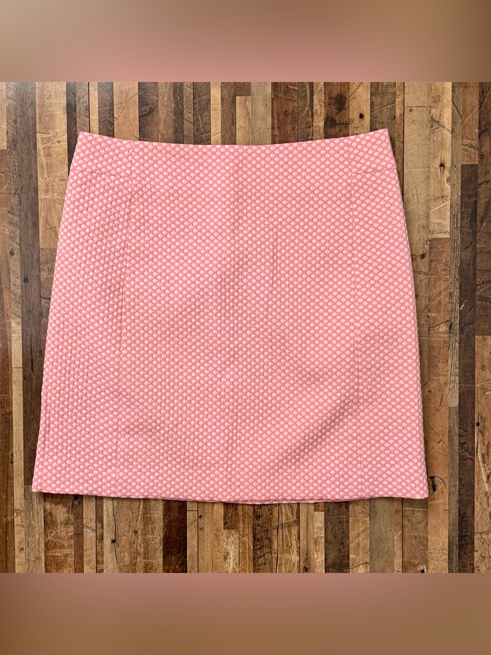 LOFT Polka Dot Textured A-Line Mini Skirt Pink Sz 6